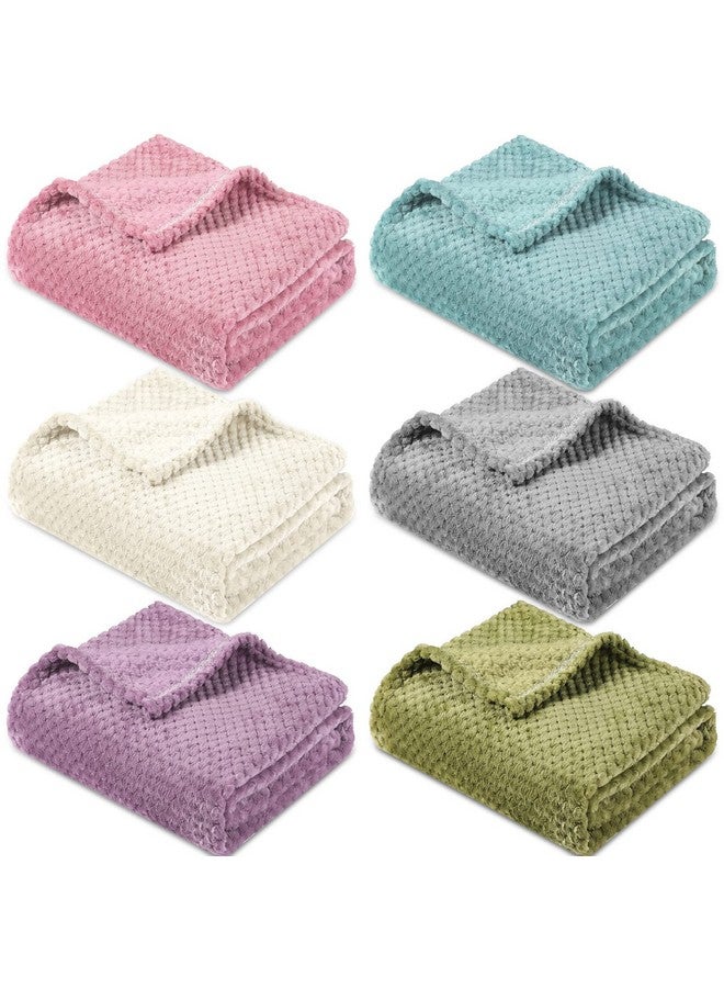 6 Pcs Baby Blanket Flannel Fuzzy Cozy Throw Blankets Soft Warm Fleece Sherpa Blanket For Newborn Infant And Toddler Nursery Swaddling Blankets For Baby Kids 6 Colors (25 X 32 Inch)