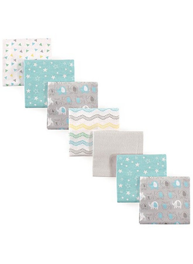 Unisex Baby Cotton Flannel Receiving Blankets Basic Elephant 7Pack One Size