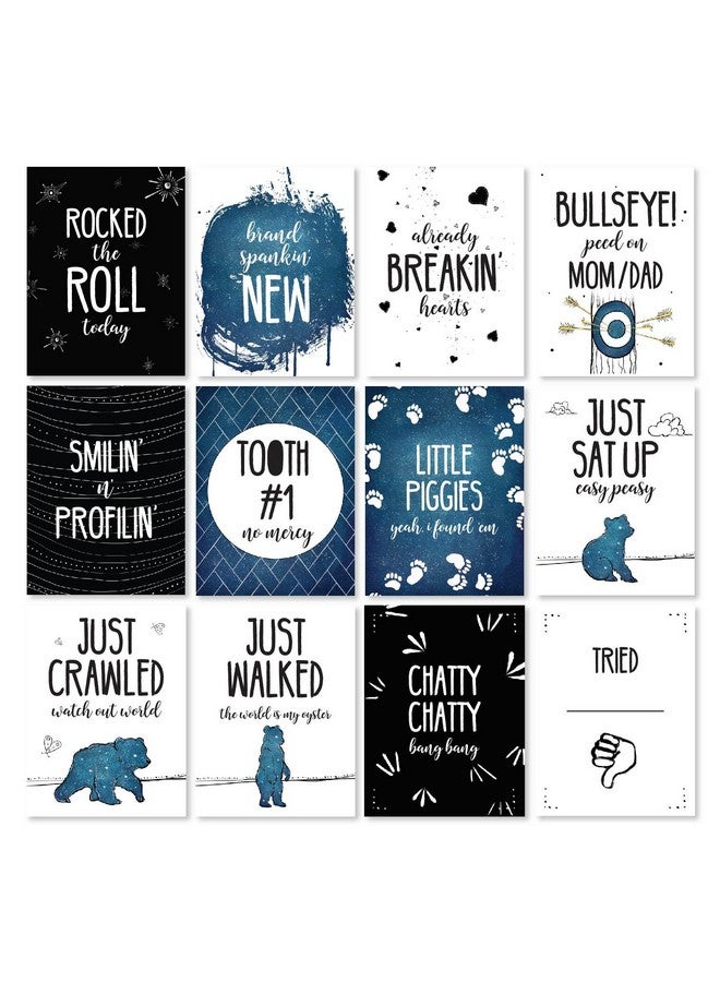 Baby Bundle: Baby Swaddle Blanket & 24 Milestone Cards Photoshoot Props Soft Breathable Baby Blanket 47