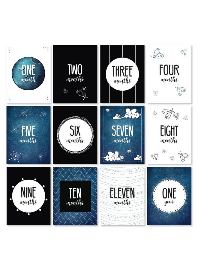 Baby Bundle: Baby Swaddle Blanket & 24 Milestone Cards Photoshoot Props Soft Breathable Baby Blanket 47