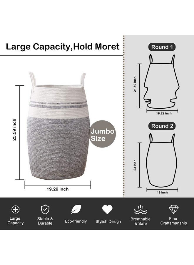 Laundry Hamper Woven Cotton Rope Large Clothes Hamper 25.6