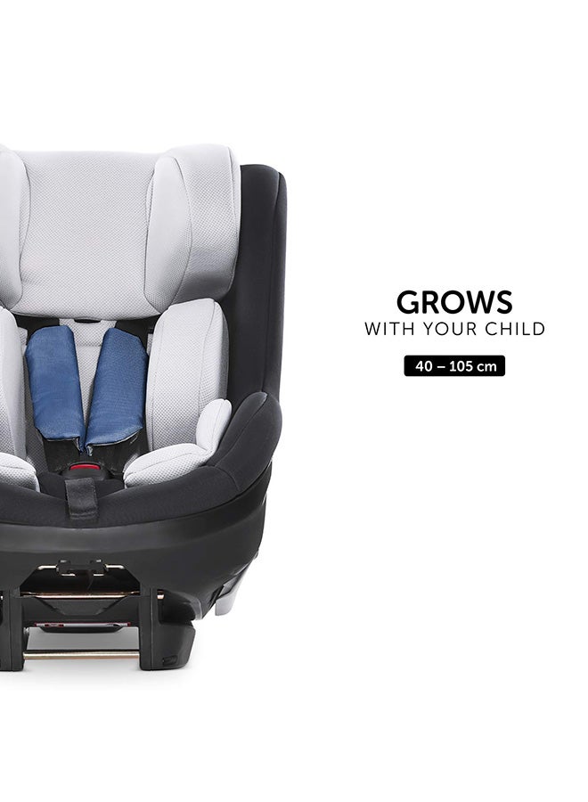 Ipro Kids Set Car Seats, plus Base, iSize, Rear-facing from 40-105cm body size, Forward-Facing From 76cm Body Size, 0M+ To 4Y - Denim