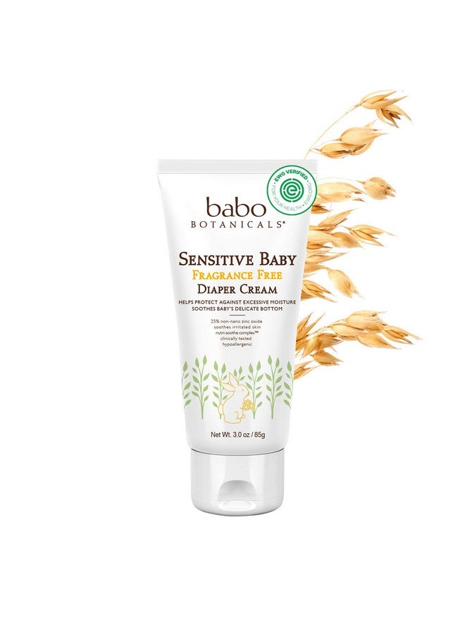 Sensitive Baby Fragrancefree Diaper Cream 25% Natural Zinc Oxide Calendula Shea & Cocoa Butter Ewg Verified Vegan From Birth On