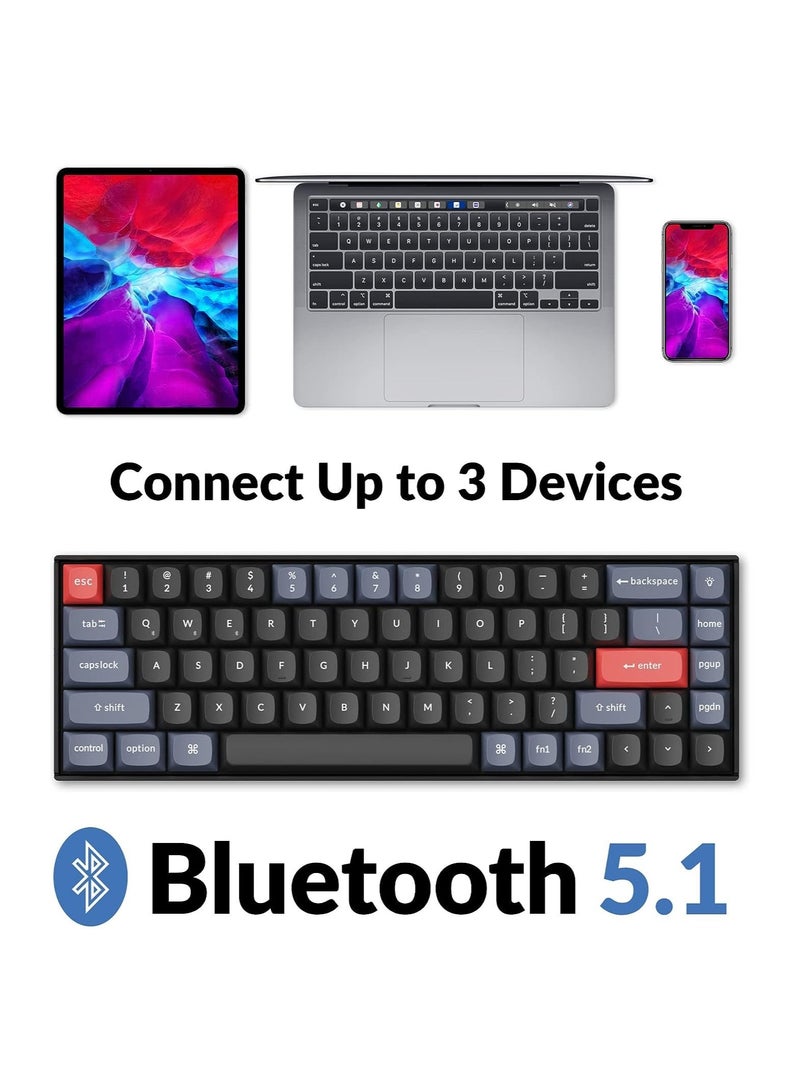 K6 Pro Wireless Custom Mechanical Keyboard, QMK/VIA Programmable Macro, Hot-Swappable Keychron K Pro Blue Switch Keyboard, 65% Layout RGB Backlit Office Keyboard for Mac Windows Linux