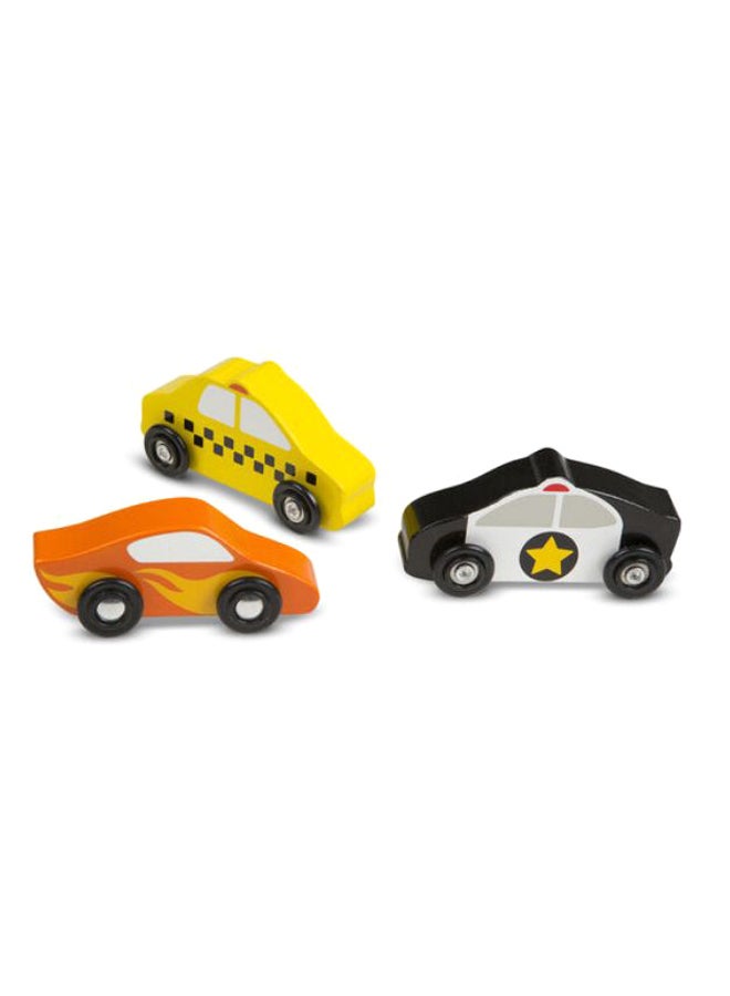 9-Piece Of Wooden Cars Set 4inch