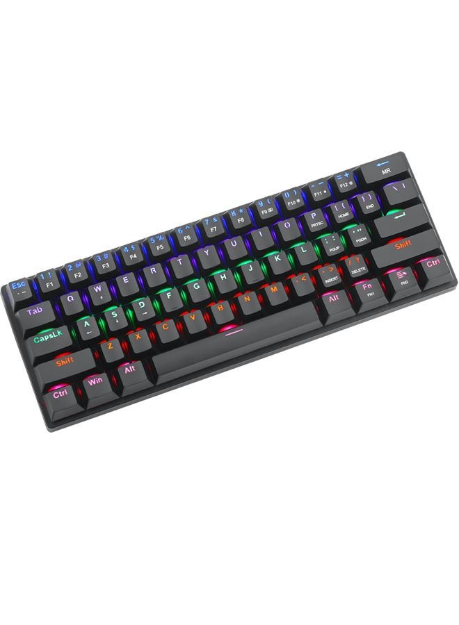 61keys RGB Backlit Wired Mechanical Gaming Keyboard, Mini Keyboard, Waterproof for PC/Mac Gamer