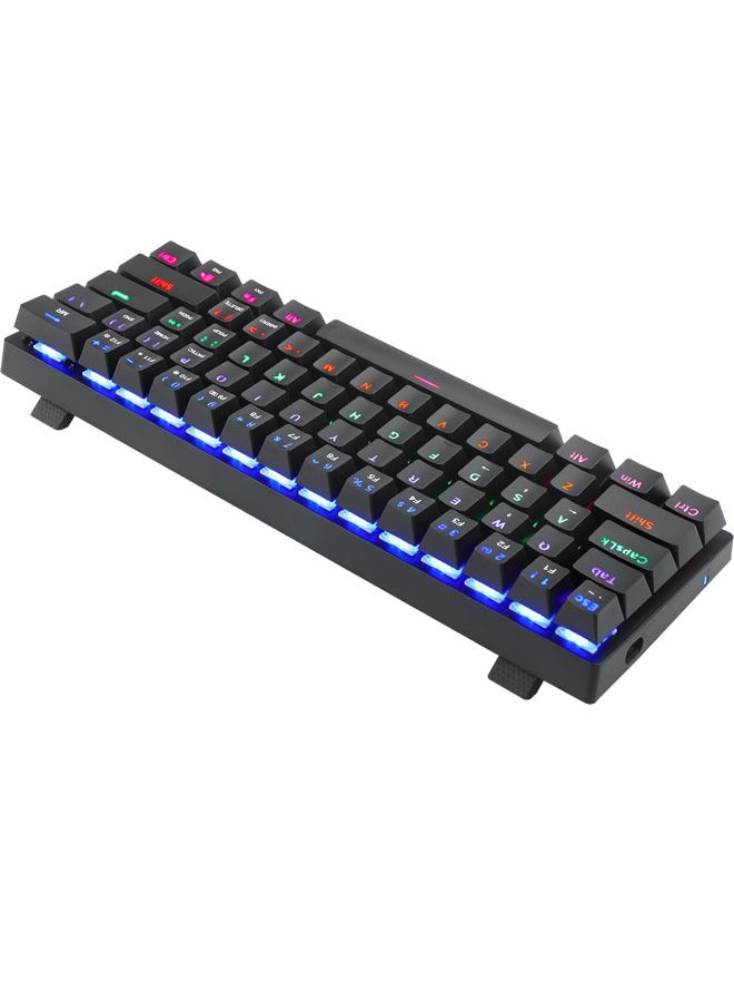 61keys RGB Backlit Wired Mechanical Gaming Keyboard, Mini Keyboard, Waterproof for PC/Mac Gamer