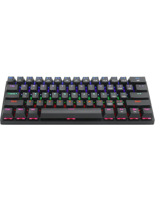 61keys RGB Backlit Wired Mechanical Gaming Keyboard, Mini Keyboard, Waterproof for PC/Mac Gamer