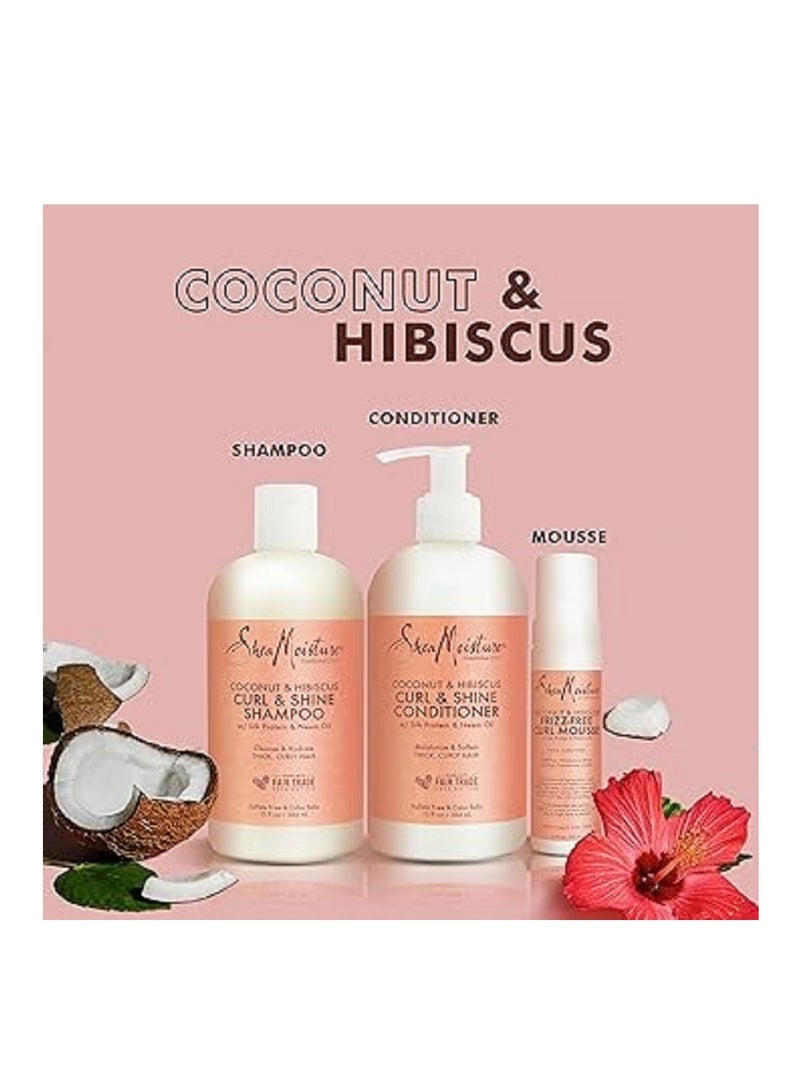 3Piece Coconut And Hibiscus Curl Shampoo & Conditioner and Frizz Free Curl Mousse