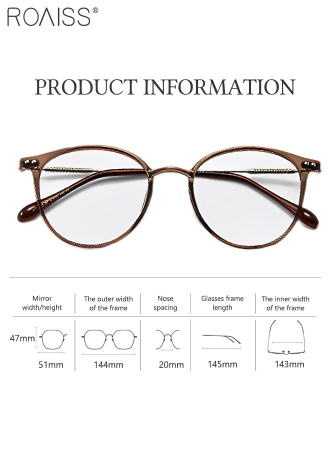 Women's Blue Light Blocking Glasses Blue Light Filter Computer Reading Gaming TV Phones Round Eyeglasses Fashion Anti Eyestrain Headache Eyewear