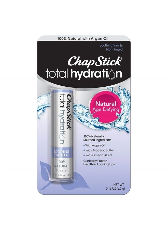 Total Hydration Soothing Vanilla Moisturizing Lip Balm Tube, Lip Care with Argan Oil - 0.12 Oz
