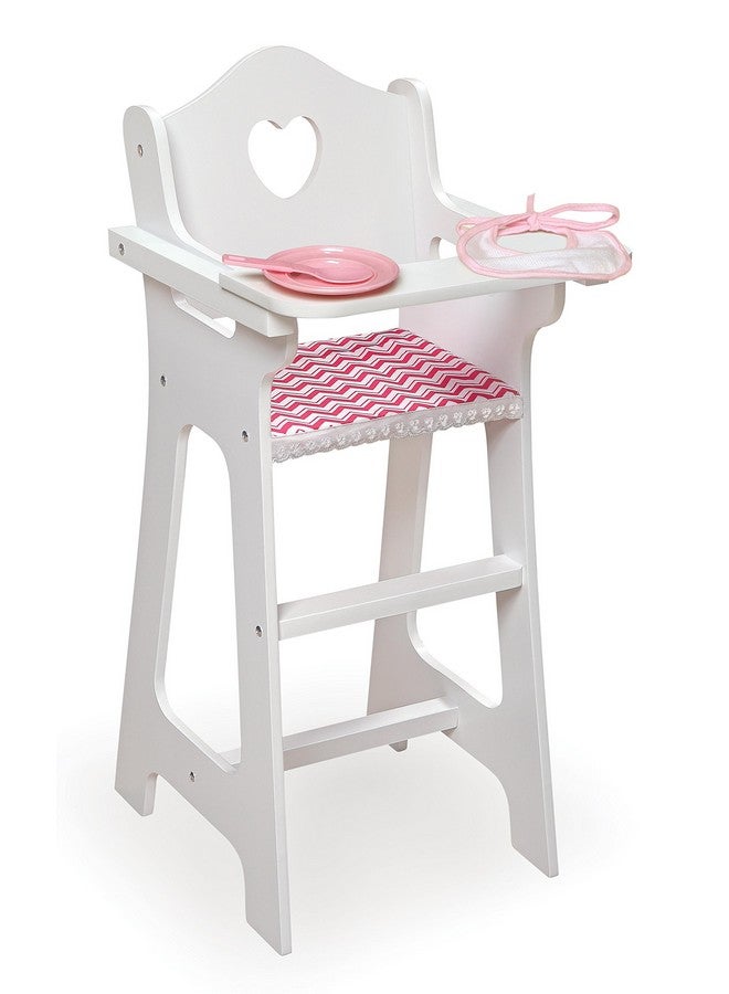 Toy Doll High Chair With Accessories And Personalization Kit For 18 Inch Dolls White/Pink/Chevron