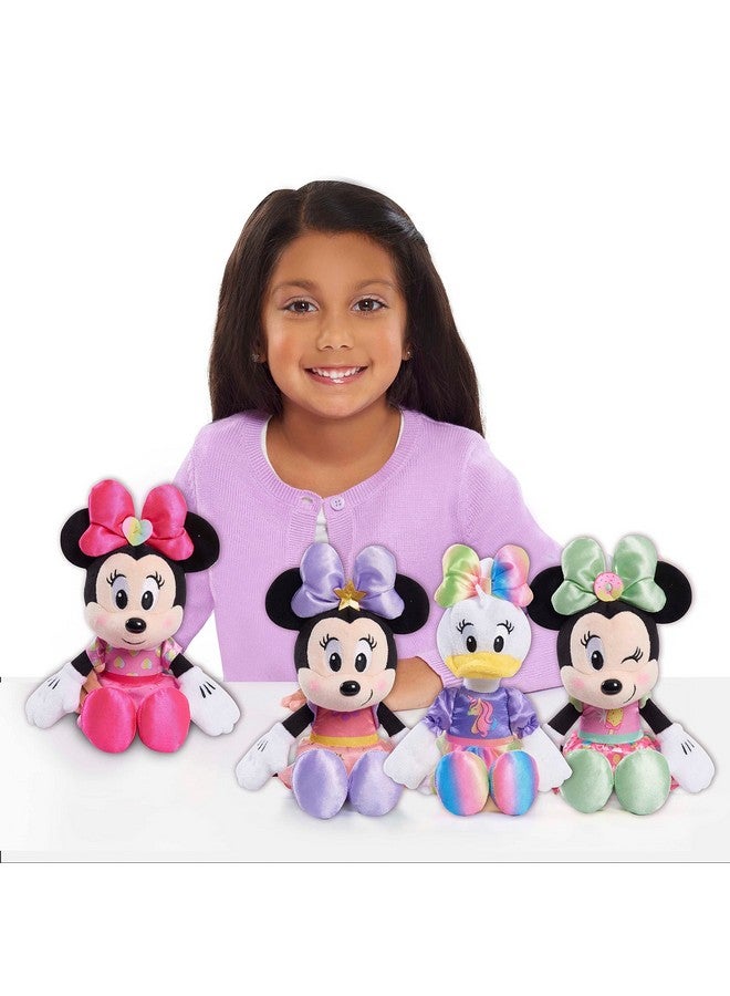 Disney Junior Minnie Mouse 8Inch Small Hearts Minnie Mouse Beanbag Plush Minnie Mouse In Pink Heart Dress Stuffed Animal Officially Licensed Kids Toys For Ages 2 Up By Just Play