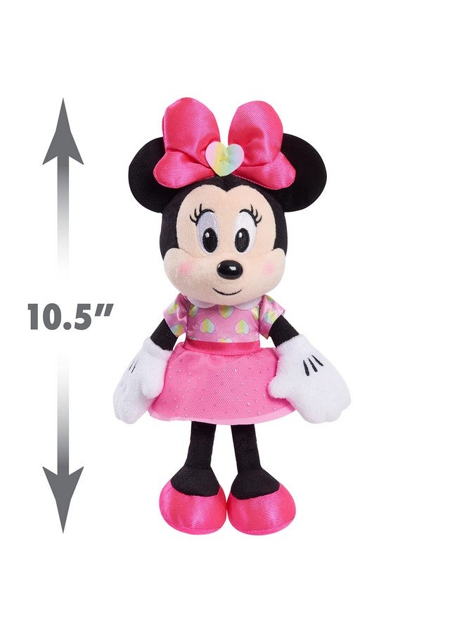 Disney Junior Minnie Mouse 8Inch Small Hearts Minnie Mouse Beanbag Plush Minnie Mouse In Pink Heart Dress Stuffed Animal Officially Licensed Kids Toys For Ages 2 Up By Just Play