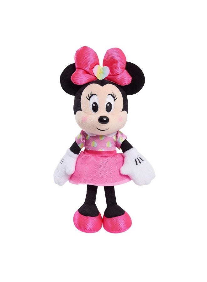 Disney Junior Minnie Mouse 8Inch Small Hearts Minnie Mouse Beanbag Plush Minnie Mouse In Pink Heart Dress Stuffed Animal Officially Licensed Kids Toys For Ages 2 Up By Just Play