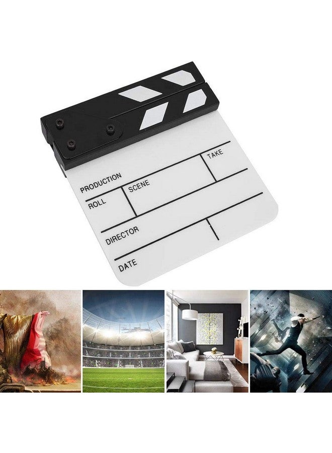 Clap Board Mini Acrylic Director Scene Clapperboard Classic Movie Film Clap Board With A Penfor Shoot Props Advertisement Home Decoration Cosplay Background(Black And White Whiteboard Pav1Bwe3S)