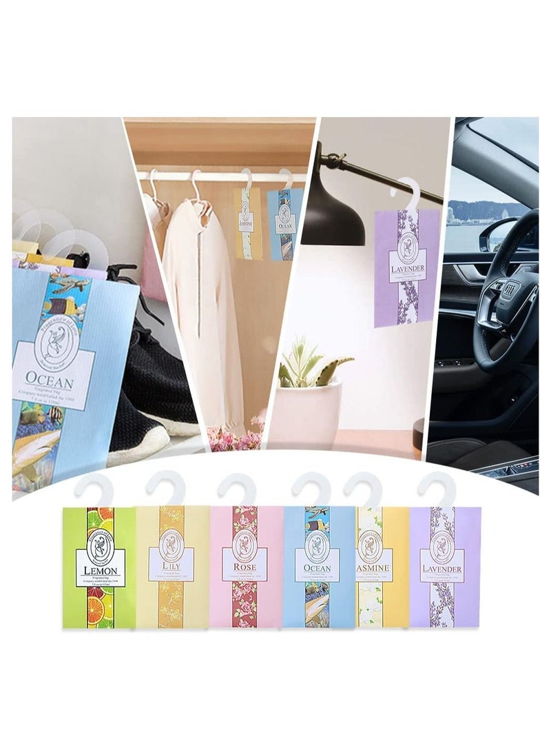 Scented Sachet 12Pcs Fragrance Sachet Bags Wardrobe Fresheners Drawer Fresheners Long Lasting for Drawers Closets Wardrobes Bathrooms Cars