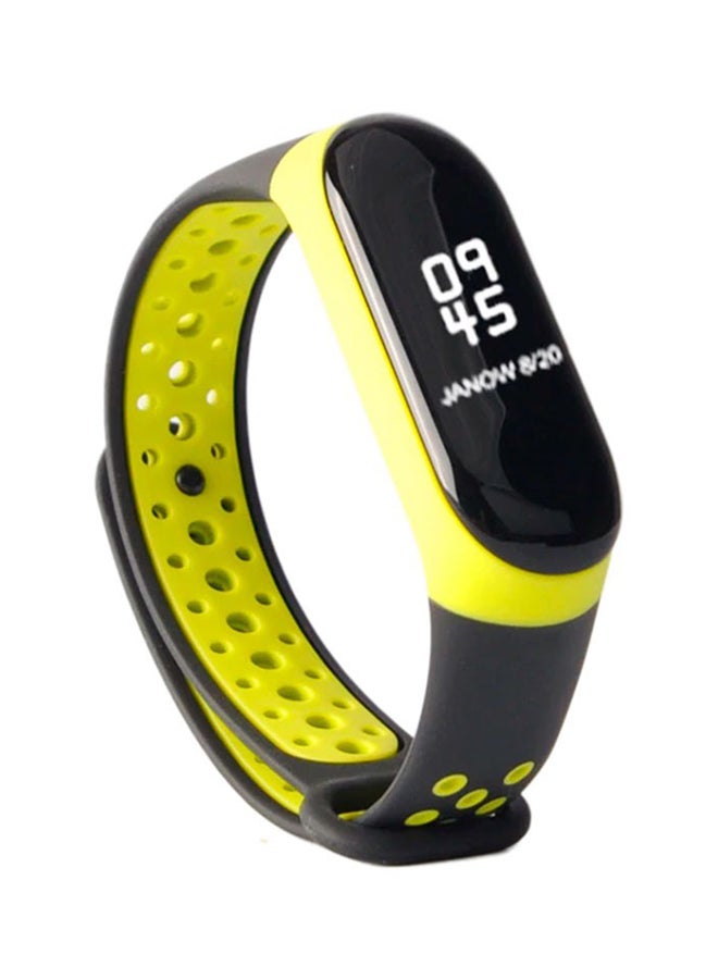Replacement Strap For Xiaomi Mi Band 5 Black/Yellow