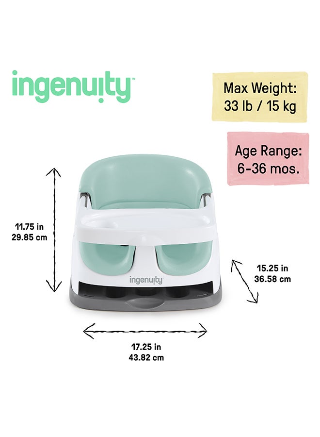 Baby Base 2-in-1 Booster Feeding and Floor Seat with Self-Storing Tray - Mist