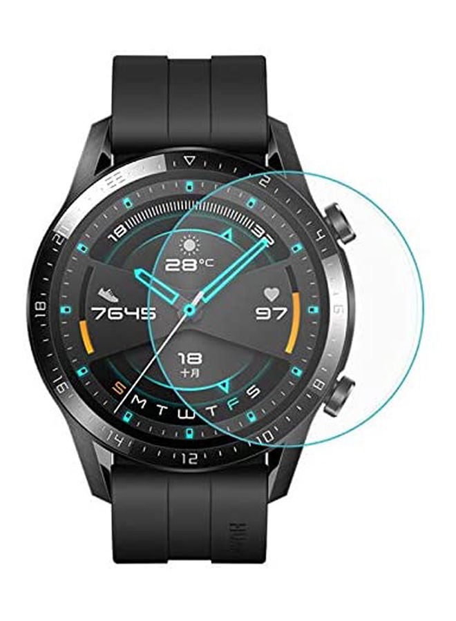 [Bubble Free, Anti-Scratch, Shatter-Proof] 9H Hardness High Definition Protective Glass for Huawei Watch GT 2 46mm Clear