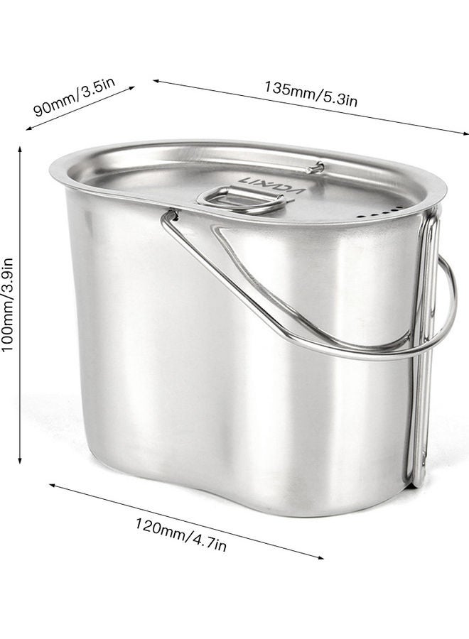 Stainless Steel Canteen Cup 5.3x3.5x3.9inch