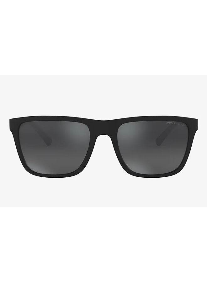 Men's Mirrored Square Shape Sunglasses - AX4080S 80786G 57 - Lens Size: 57 Mm