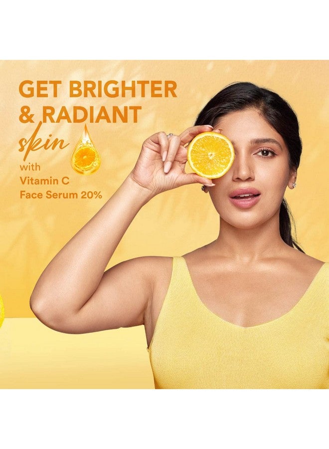 Brightening 20% Vitamin C Face Serum Boost Collagen And Elastin For Anti Aging Skin Repair For Dark Circles Fine Lines Glowing Skin Hydrates 30 Ml