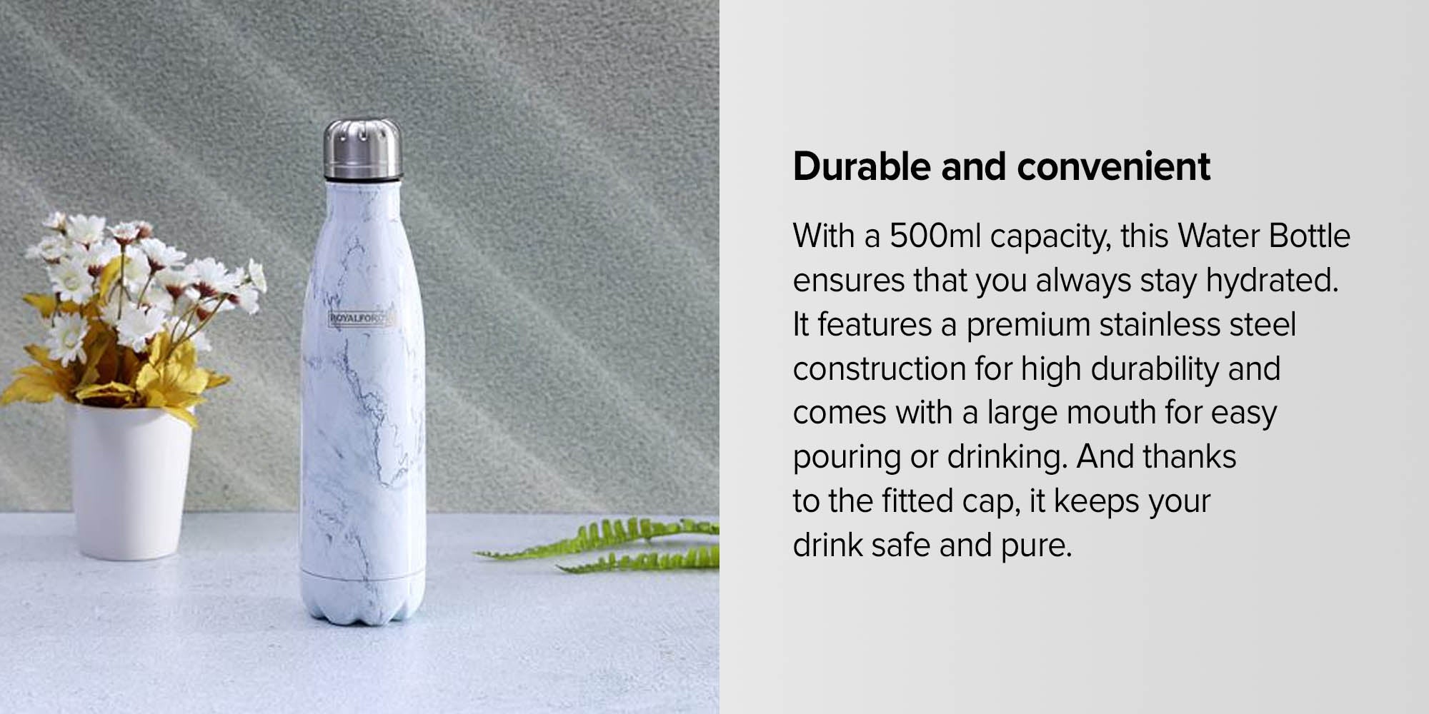 Insulated Water Bottle White 500ml