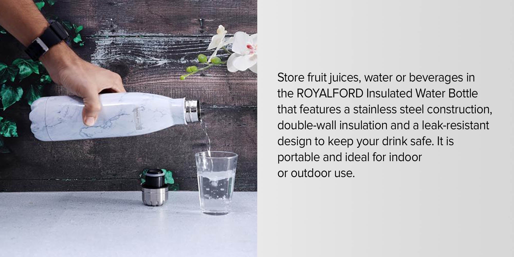 Insulated Water Bottle White 500ml