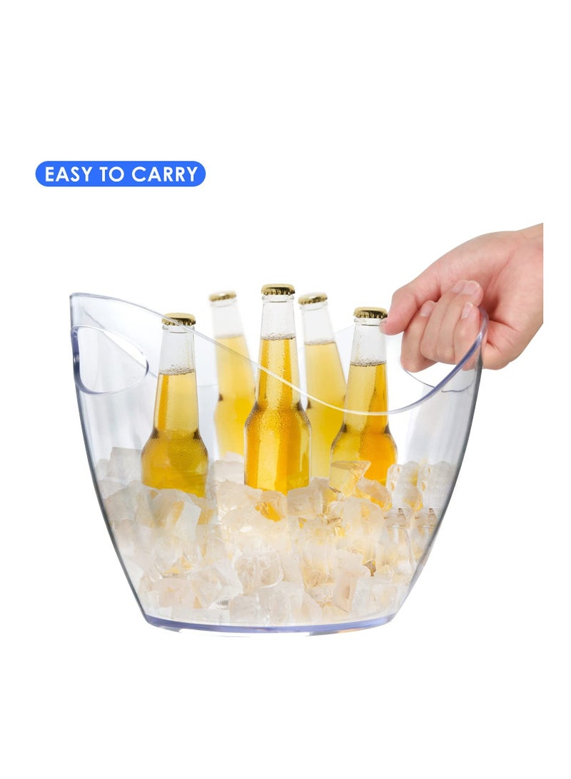 Ice Bucket Wine Bucket，Clear Acrylic 4 Liter Plastic Tub for Drinks and Parties, Food Grade, Perfect for Wine, Champagne or Beer Bottles