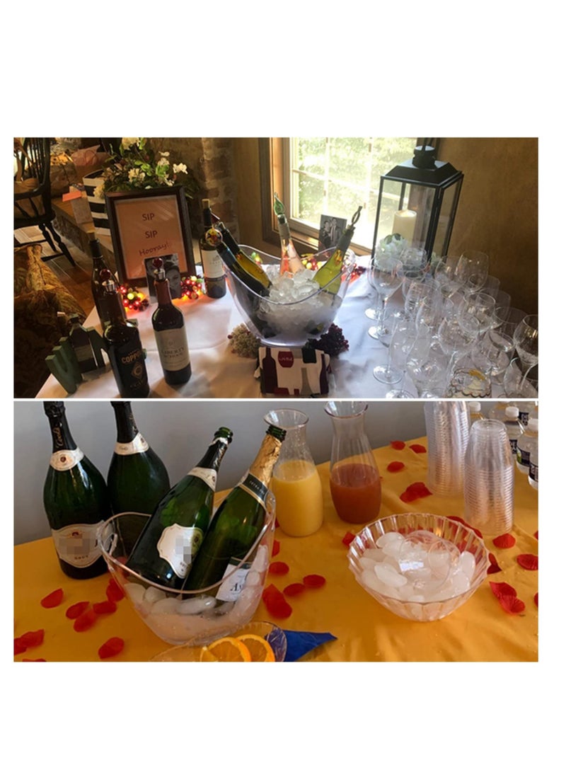 Ice Bucket Wine Bucket，Clear Acrylic 4 Liter Plastic Tub for Drinks and Parties, Food Grade, Perfect for Wine, Champagne or Beer Bottles