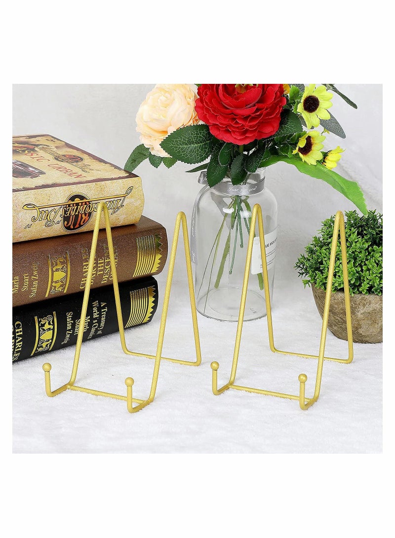 2 Pcs Book Display Rack Iron Art Display Stand Plate Dish Photo Holder Stand Picture Frames for Wedding Home Store
