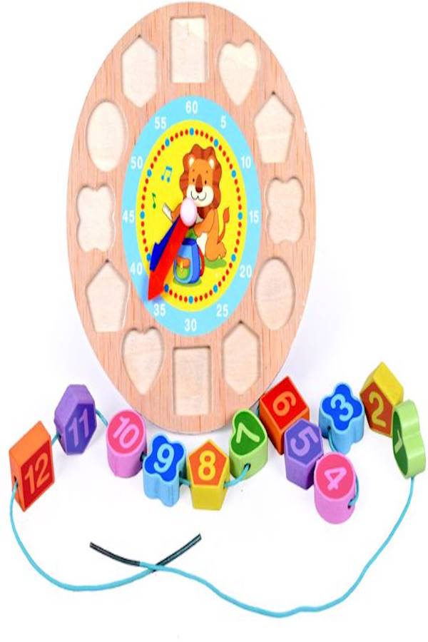 Geometry Clock Block Multicolour