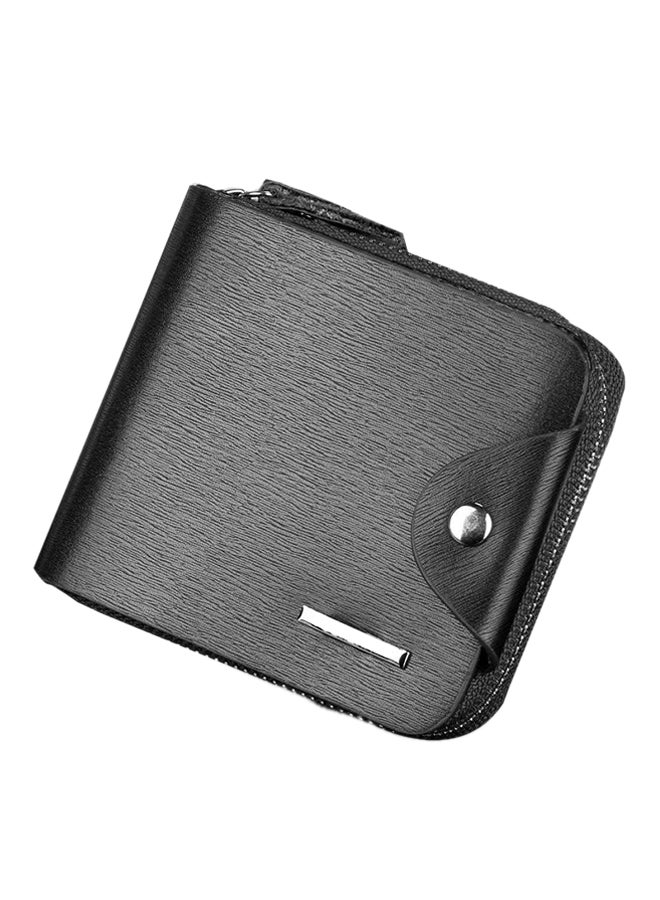 Zipper Bi-Fold Wallet Black