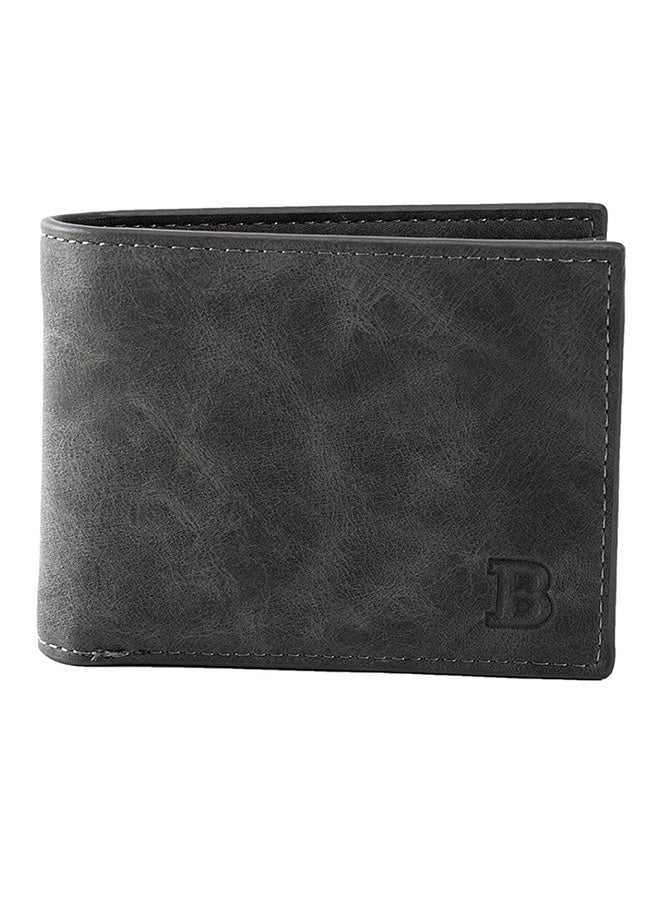 Vintage Casual Short Bi-Fold Wallet Black