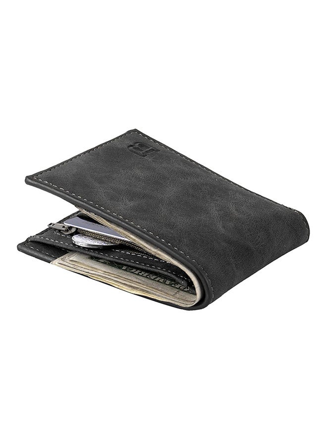 Vintage Casual Short Bi-Fold Wallet Black