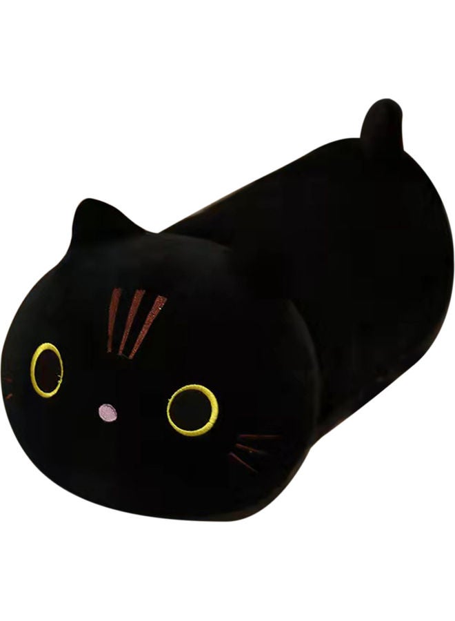Cute Cat Shaped Soft Plush Hugging Sofa Pillow cotton Black 25.00x4.00x20.00cm