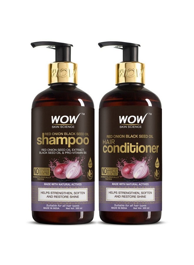 Onion Oil Shampoo & Conditioner Kit With Red Onion Seed Oil Extract Black Seed Oil & Provitamin B5 (Shampoo + Conditioner) 600 Ml