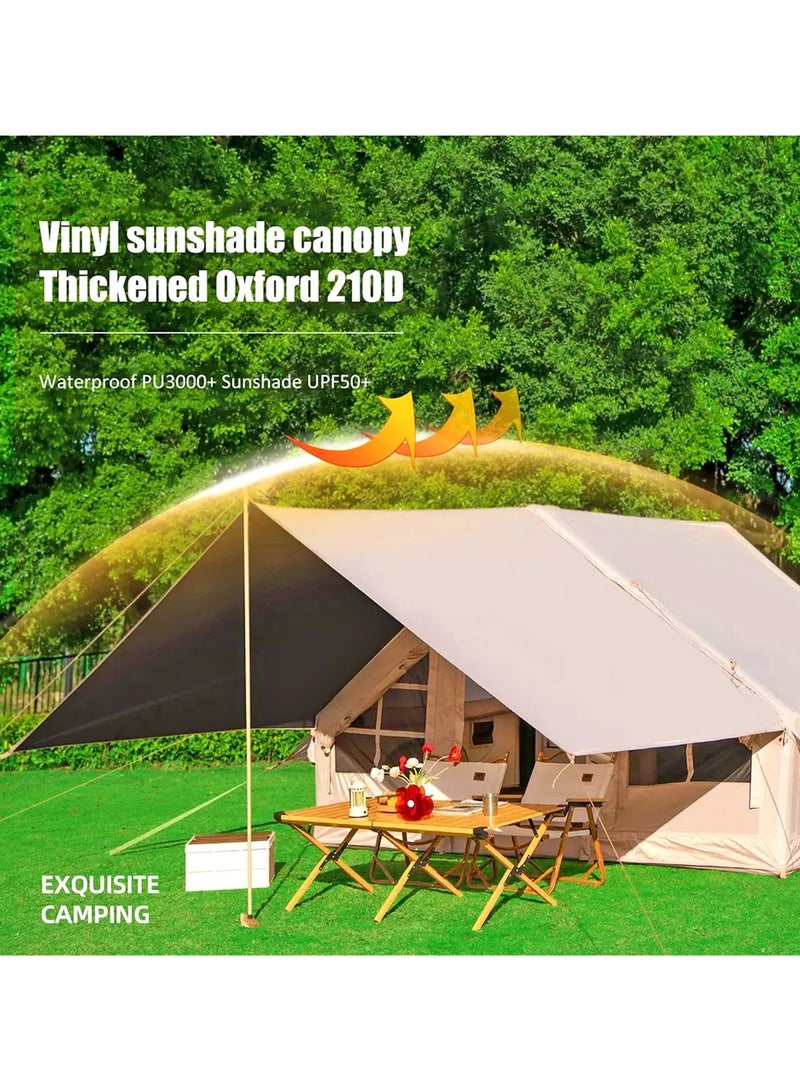 Tobys New Inflatable Camping Tent with Pump 4-8 Person Glamping Tents Easy Setup 4 Season Waterproof Windproof Outdoor Oxford Tent Luxury Cabin Tent with Mesh Windows & Doors