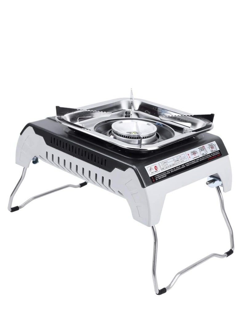 Camping Box Stove with Stand Silver