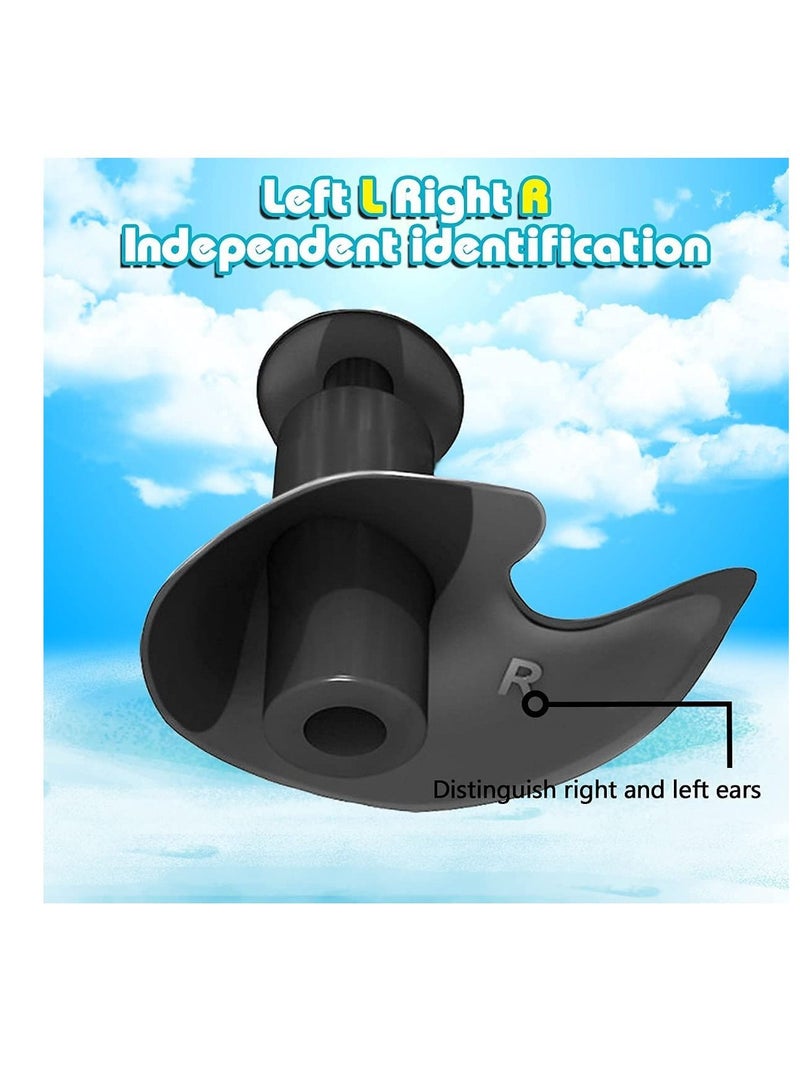 Swimming Earplugs, 5 Pairs Pack Waterproof Reusable Silicone Swimming Ear Plugs for Swimming Showering Bathing Surfing Snorkeling and Other Water Sports, Suitable for Kids and Adults