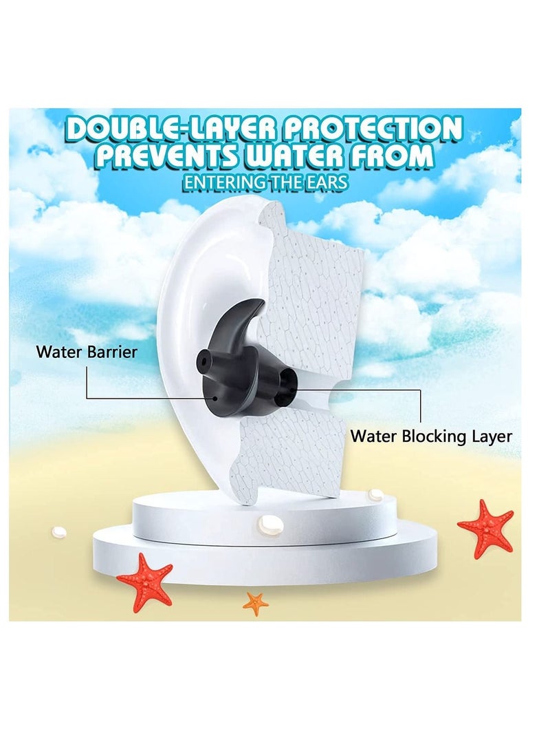 Swimming Earplugs, 5 Pairs Pack Waterproof Reusable Silicone Swimming Ear Plugs for Swimming Showering Bathing Surfing Snorkeling and Other Water Sports, Suitable for Kids and Adults