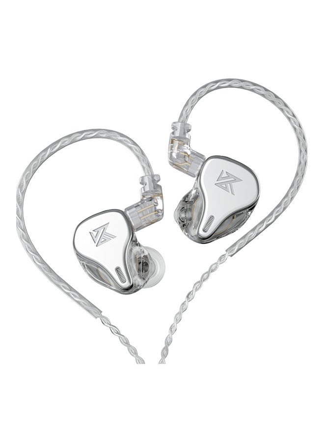 Array Type Three-Unit Dynamic In Ear Wired Headphone No Mic Silver