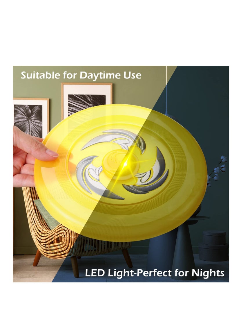 Flying Catch Disc, Bright Lighted LED Disc Golf, Easy to Throw Glow in The Dark Games for Adults Teenagers Backyard, Tailgating, Birthday, Lawn, Outdoor, Beach & Camping Games Gift (8 Pcs)