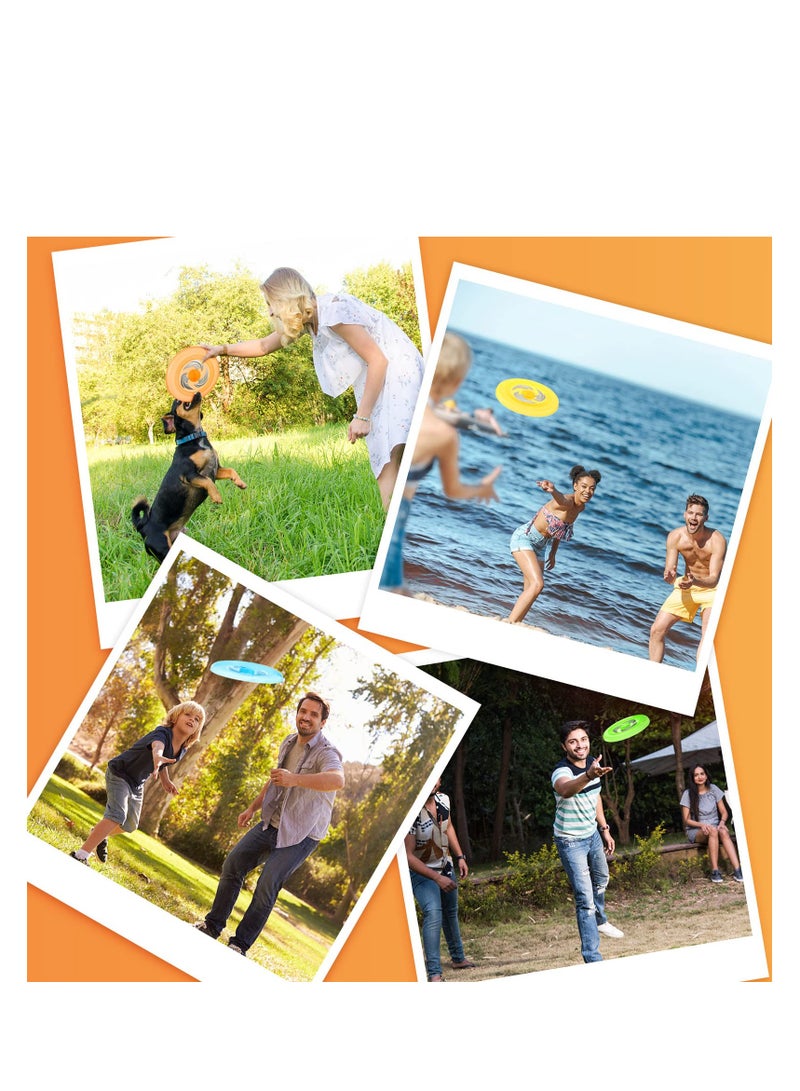 Flying Catch Disc, Bright Lighted LED Disc Golf, Easy to Throw Glow in The Dark Games for Adults Teenagers Backyard, Tailgating, Birthday, Lawn, Outdoor, Beach & Camping Games Gift (8 Pcs)