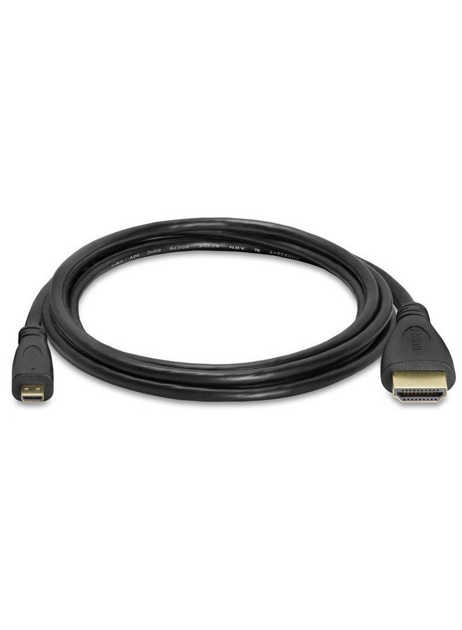 Micro Hdmi To Hdmi Cable 6Ft Micro Hdmi Cable Male To Male 4K Camera Hdmi Cables For Capture Card Video Camera Action Camera Pocket Camera Black