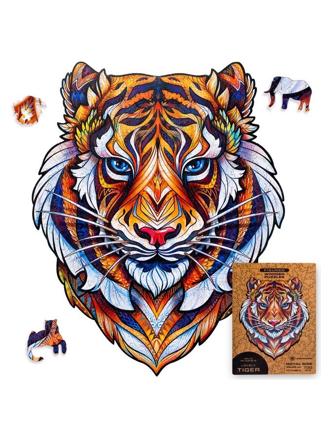 Original Wooden Jigsaw Puzzles Lovely Tiger 700 Pcs Royal Size 17.7