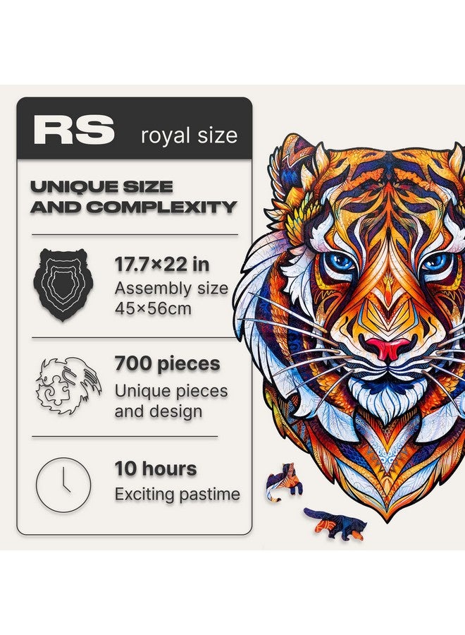 Original Wooden Jigsaw Puzzles Lovely Tiger 700 Pcs Royal Size 17.7