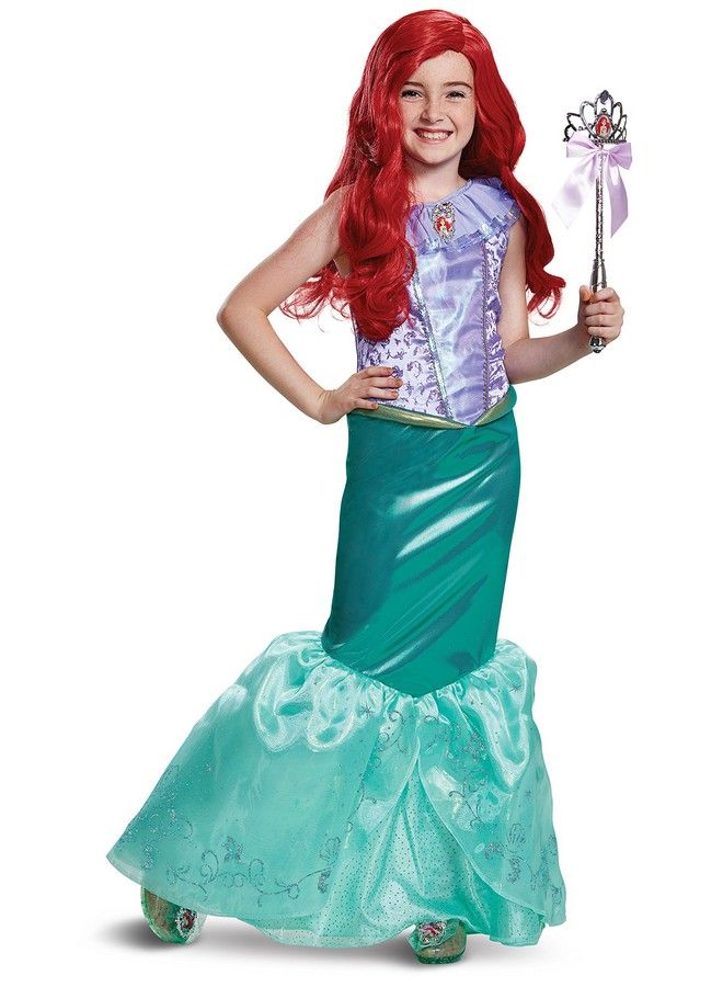 Disney Princess Ariel Little Mermaid Deluxe Girls' Costume Teal Medium/(7 8)