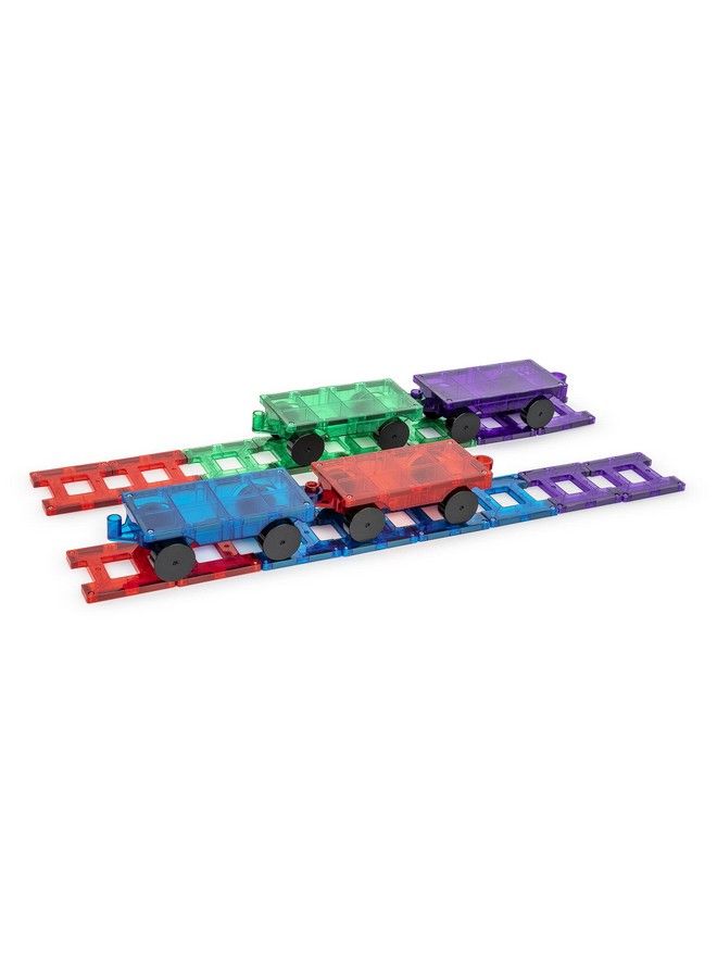 Magnetic Tiles Train Set, 20 Piece Accessory Set Includes 4 Trains, Stronger Magnets, Building Blocks Addon, Stem Toys For Kids.